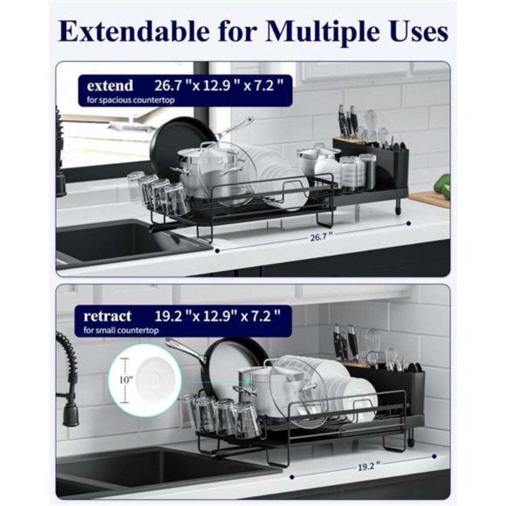 Large Dish Drying Rack - Extendable Dish Rack - Picture 5 of 7